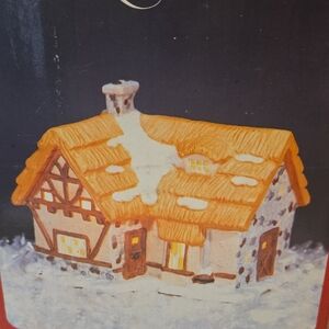 Americana Porcelain Collectible Christmas Village House